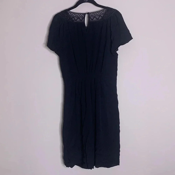 Rebecca Taylor SHORT SLEEVE CREPE AND LACE DRESS SIZE 8 - Picture 7 of 8
